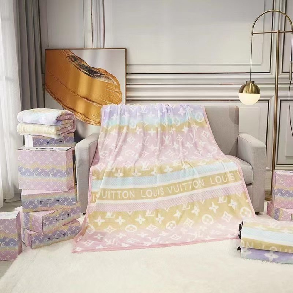 Source Unknown Pastel Multicolor Blanket